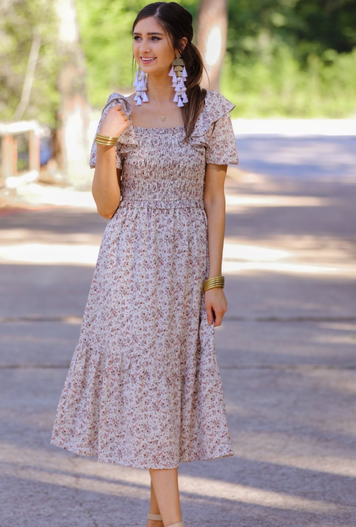 Falling for You Floral Midi Dress