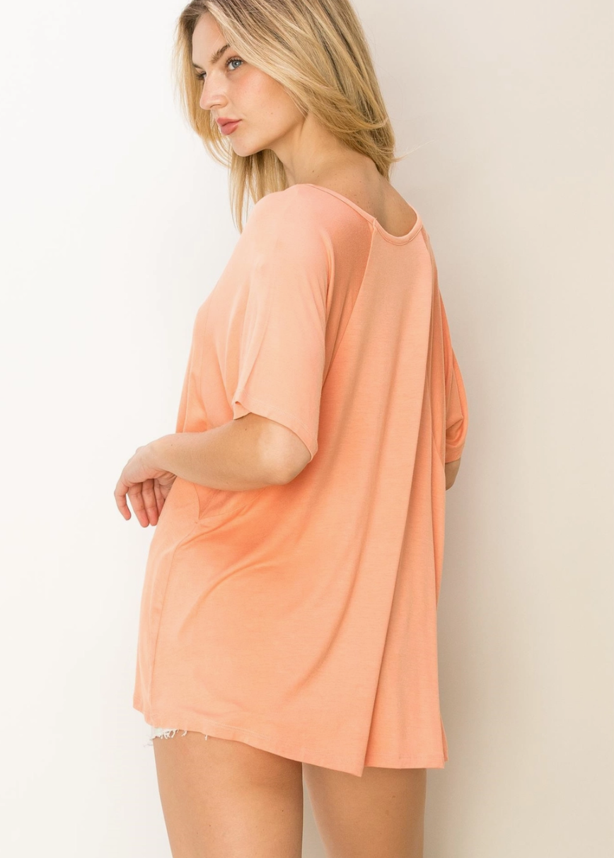 Creamy Peach Oversized Tshirt