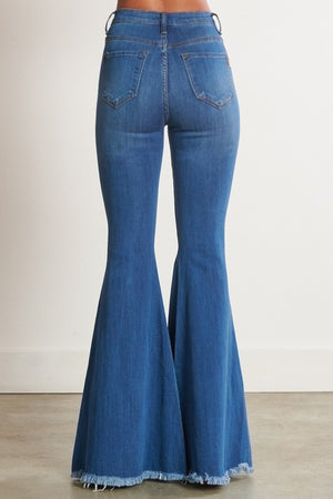 My Kind of High Waisted Distressed Flare