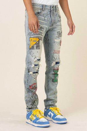Graffiti Slim Fit Denim