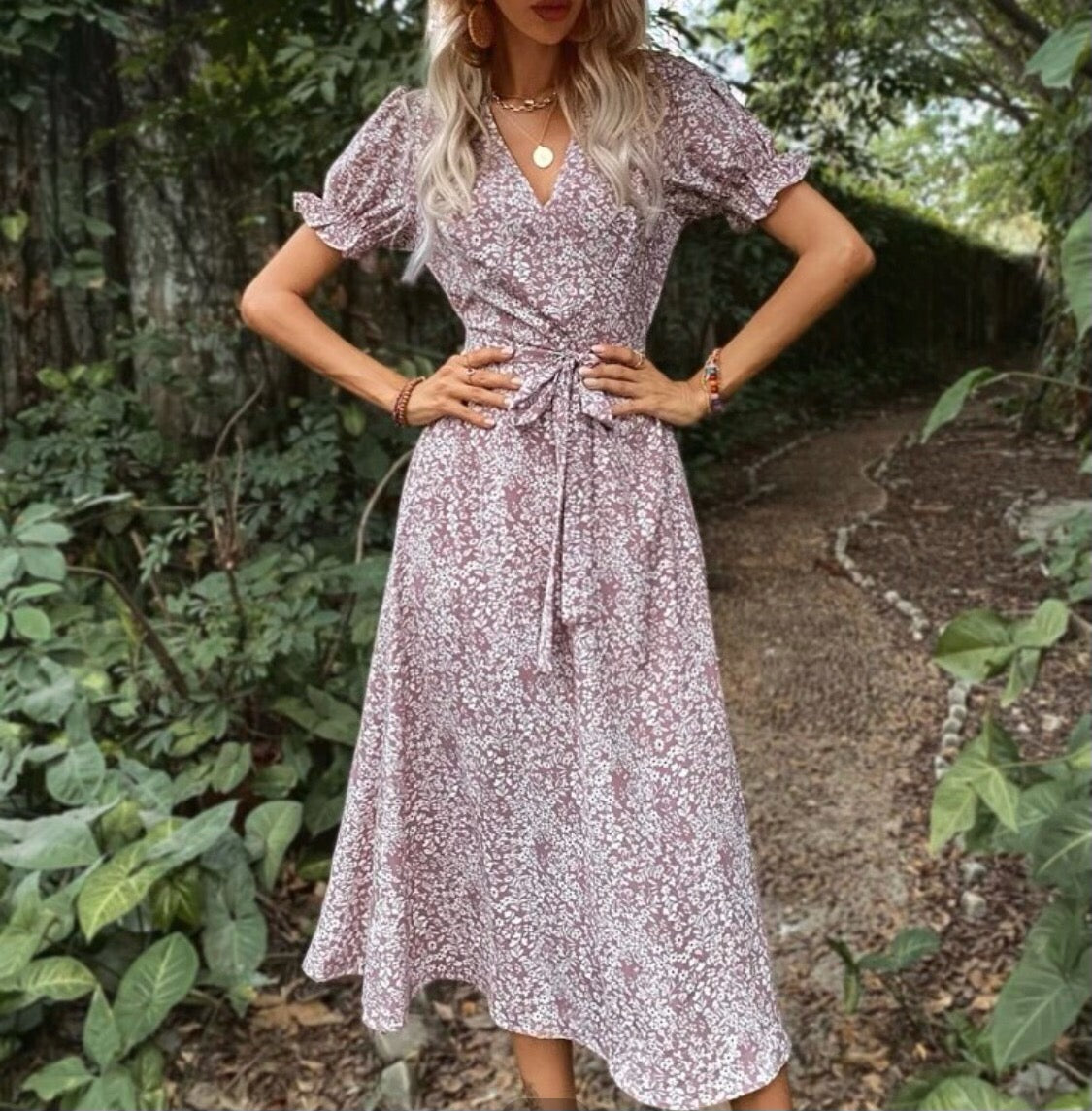 Ditsy Dot Floral Dress