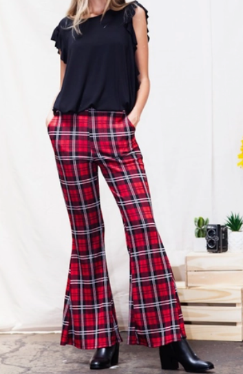 Patricia Plaid Bell Bottoms